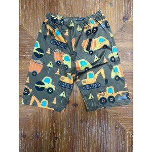 Construction-Themed Kids Shorts 2XL Age 6-7T Elastic Waist 95% Cotton Brown & Ye